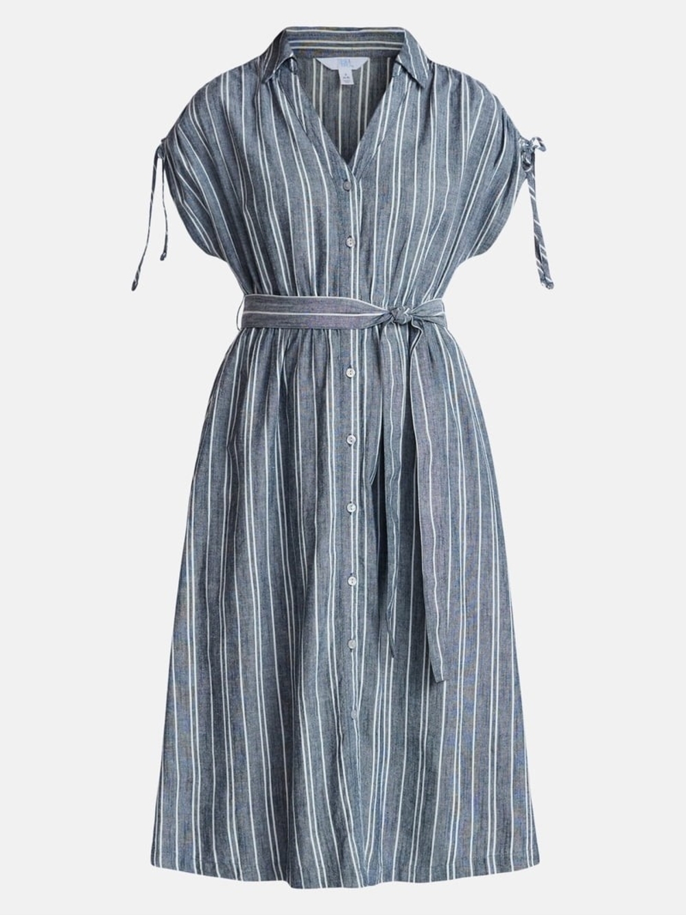 Women's Short Sleeve Midi Linen Shirt SIZE L
